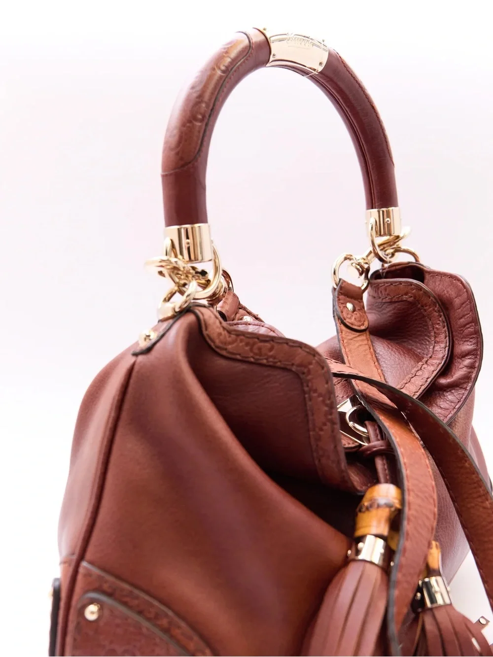 Vintage Gucci Brown Leather Indy Bag (2006 Release)